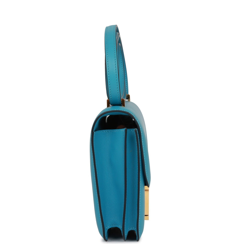 Hermes Constance 18 Bleu du Nord Swift Gold Hardware