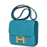 Hermes Constance 18 Bleu du Nord Swift Gold Hardware
