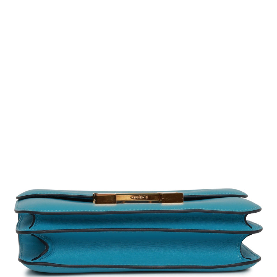Hermes Constance 18 Bleu du Nord Swift Gold Hardware