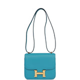 Hermes Constance 18 Bleu du Nord Swift Gold Hardware