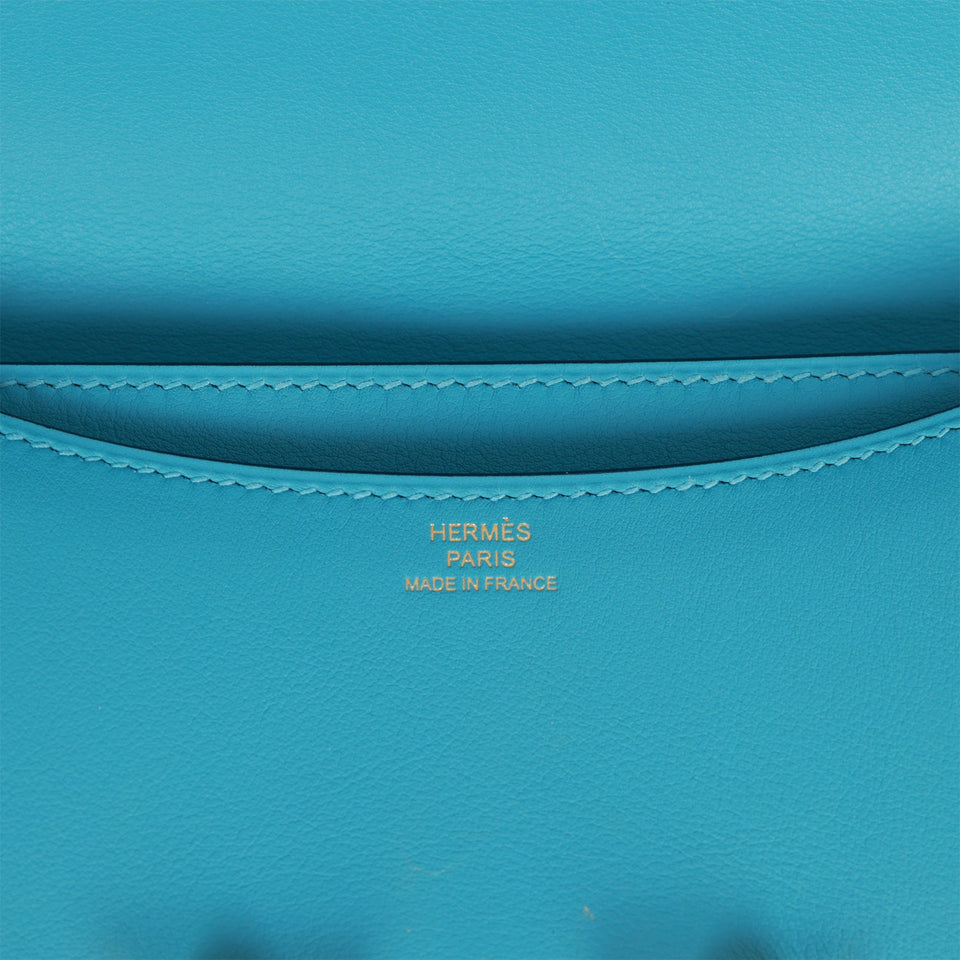 Hermes Constance 18 Bleu du Nord Swift Gold Hardware