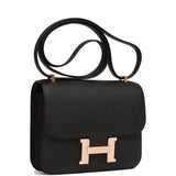 Hermes Constance 18 Black Epsom Rose Gold Hardware