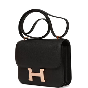 Hermes Constance 18 Black Epsom Rose Gold Hardware