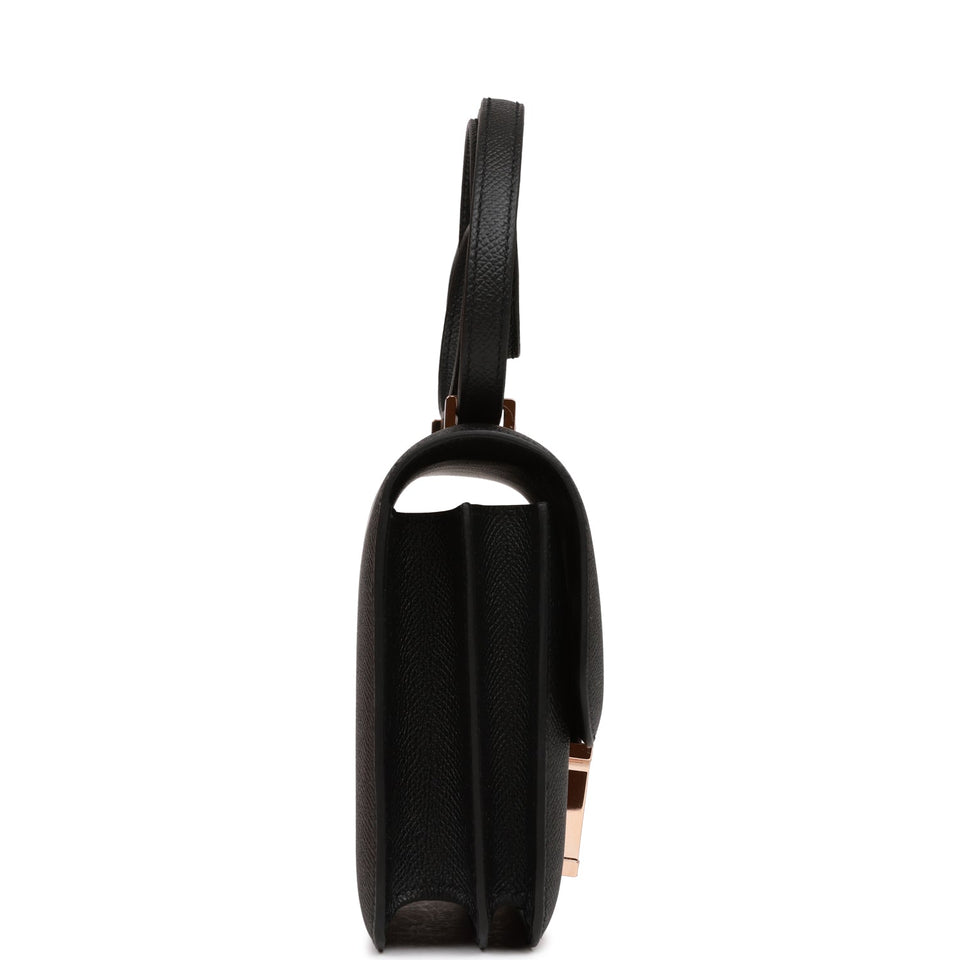 Hermes Constance 18 Black Epsom Rose Gold Hardware
