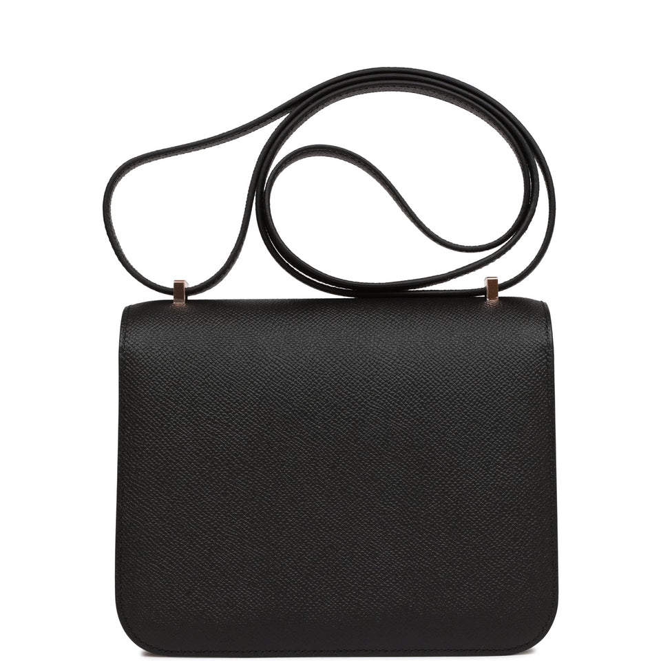 Hermes Constance 18 Black Epsom Rose Gold Hardware