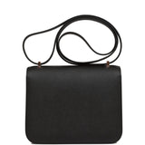Hermes Constance 18 Black Epsom Rose Gold Hardware