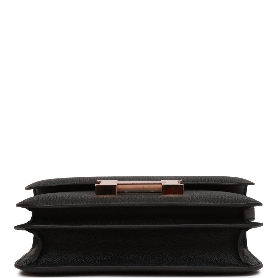 Hermes Constance 18 Black Epsom Rose Gold Hardware