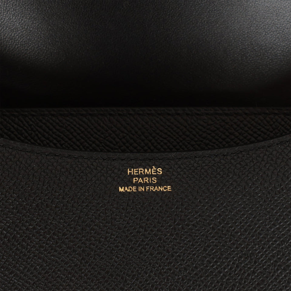 Hermes Constance 18 Black Epsom Rose Gold Hardware