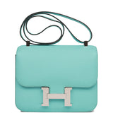 Hermes Constance 24 Bleu Atoll Epsom Palladium Hardware