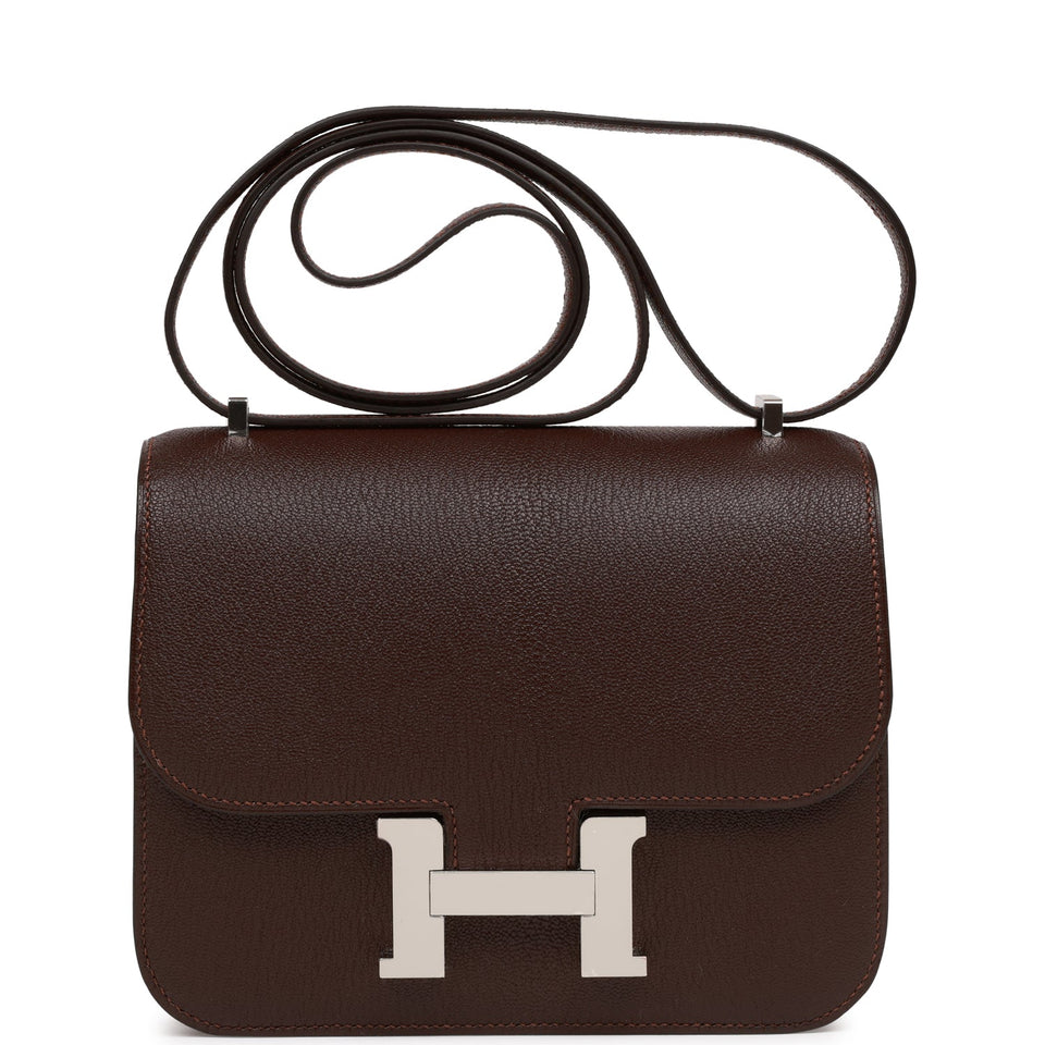 Hermes Constance 18 Havane Verso Chevre Palladium Hardware