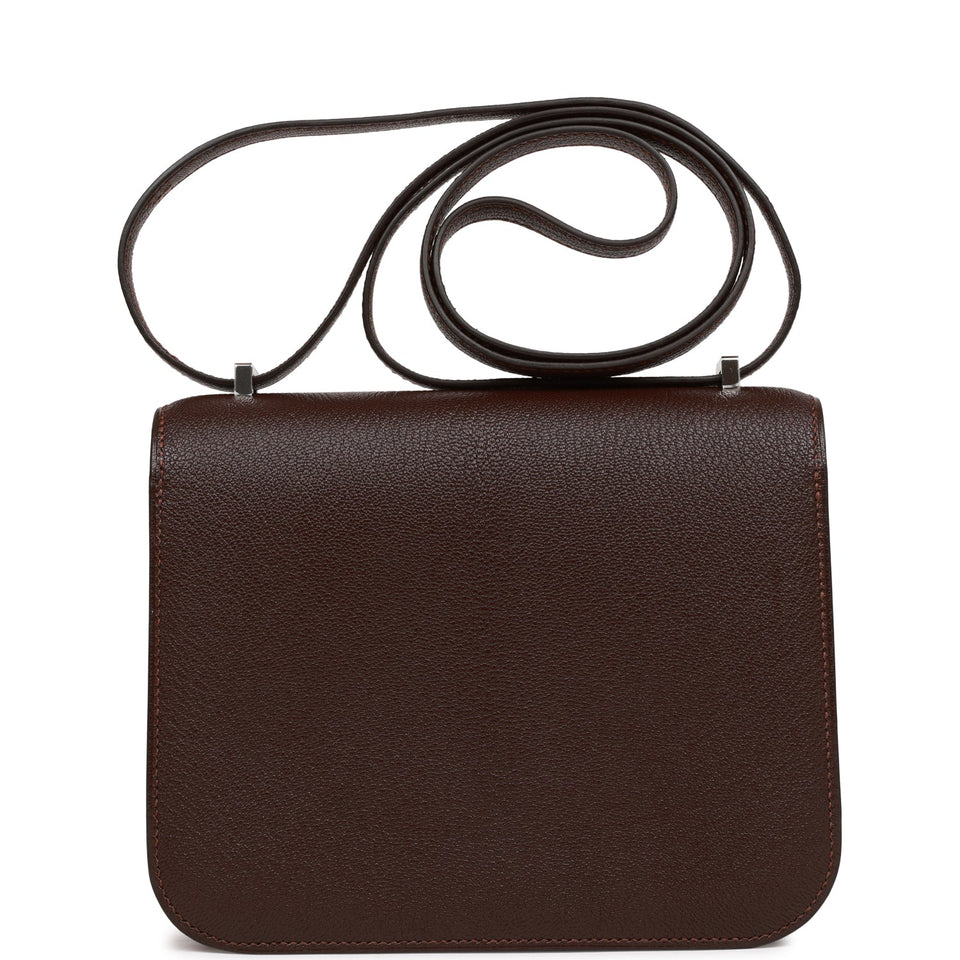 Hermes Constance 18 Havane Verso Chevre Palladium Hardware