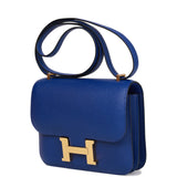 Hermes Constance 18 Bleu Electric Chevre Gold Hardware