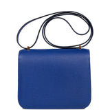 Hermes Constance 18 Bleu Electric Chevre Gold Hardware