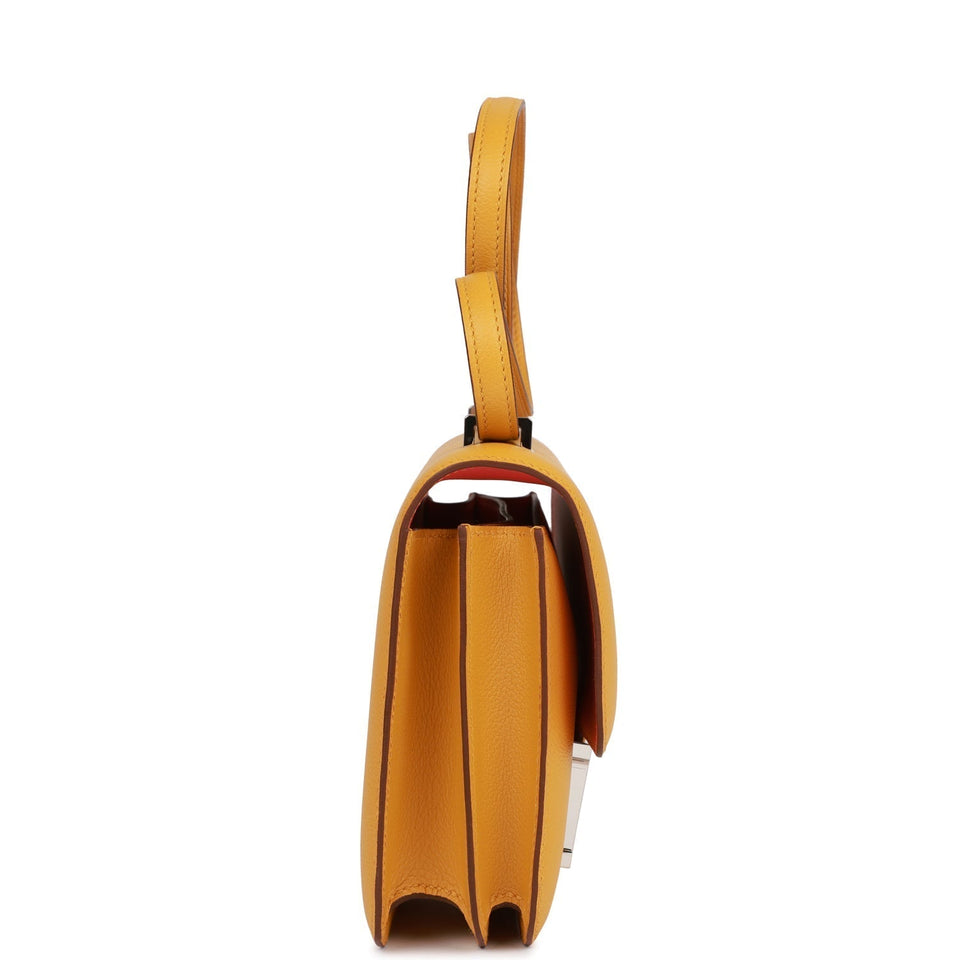 Hermes Constance 18 Jaune Ambre Verso Evercolor Palladium Hardware