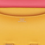Hermes Constance 18 Jaune Ambre Verso Evercolor Palladium Hardware
