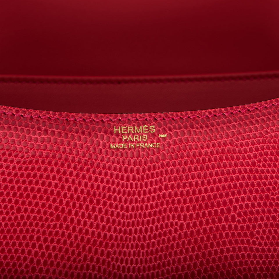 Hermes Constance 24 Rouge Exotique Lizard Niloticus Gold Hardware
