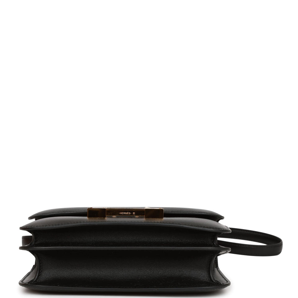 Hermes Constance 18 Black Tadelakt and Lizard Gold Hardware