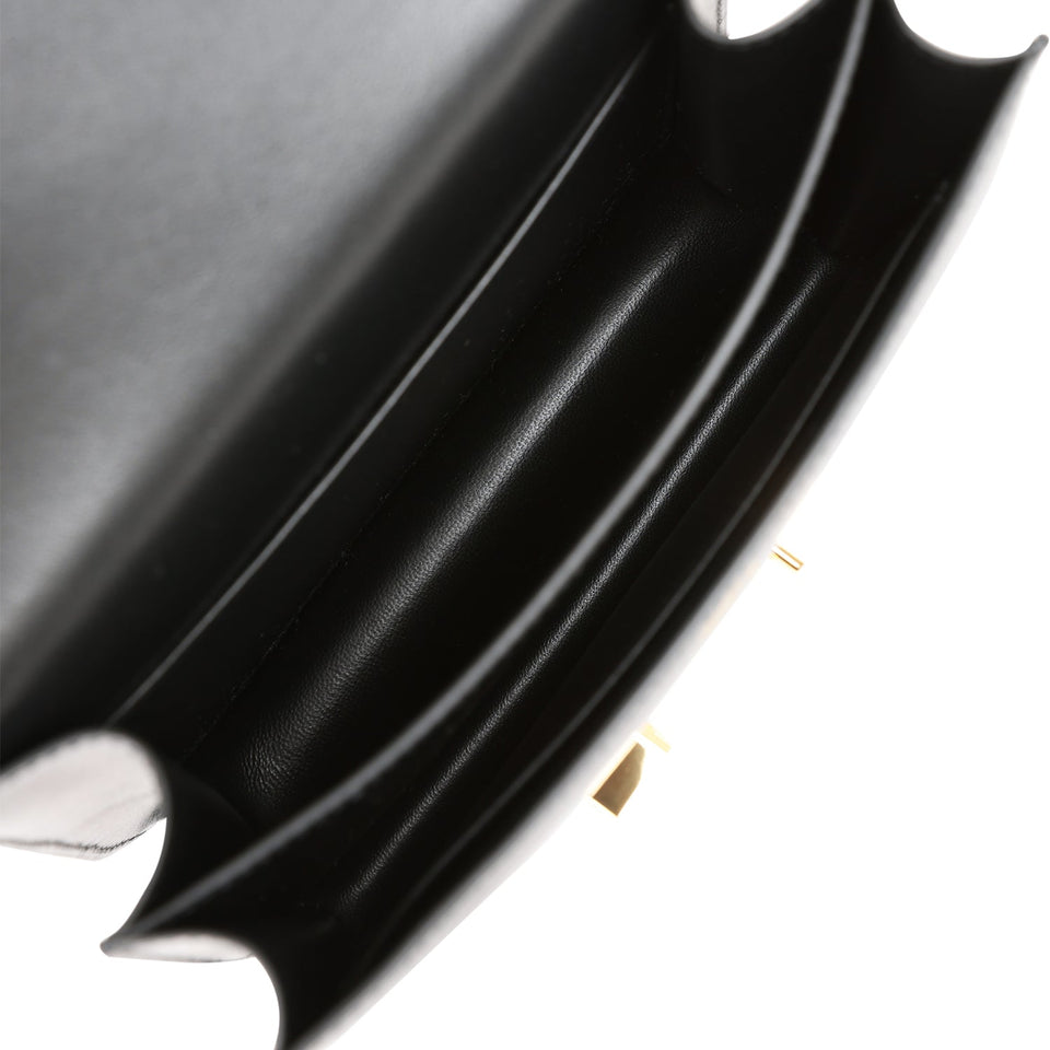 Hermes Constance 18 Black Tadelakt and Lizard Gold Hardware