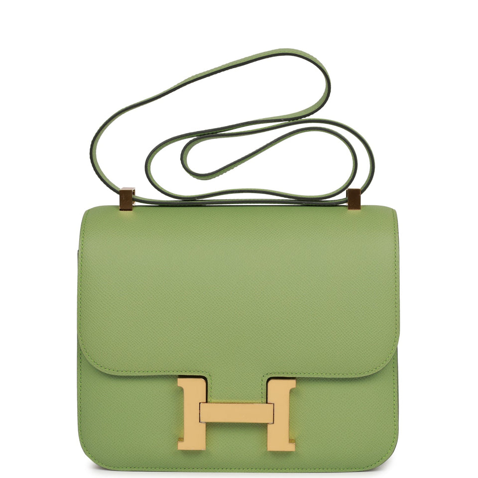 Hermes Constance 24 Vert Criquet Epsom Gold Hardware