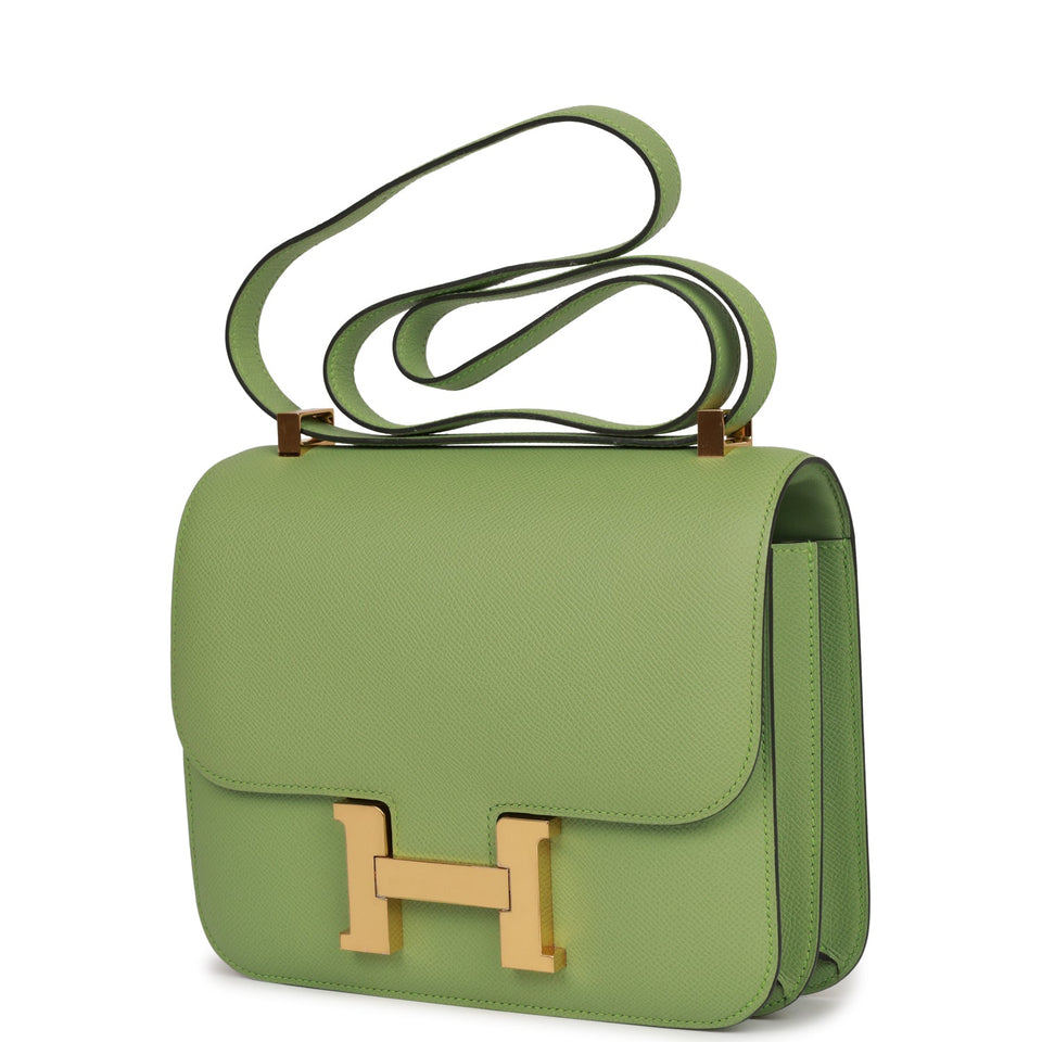 Hermes Constance 24 Vert Criquet Epsom Gold Hardware