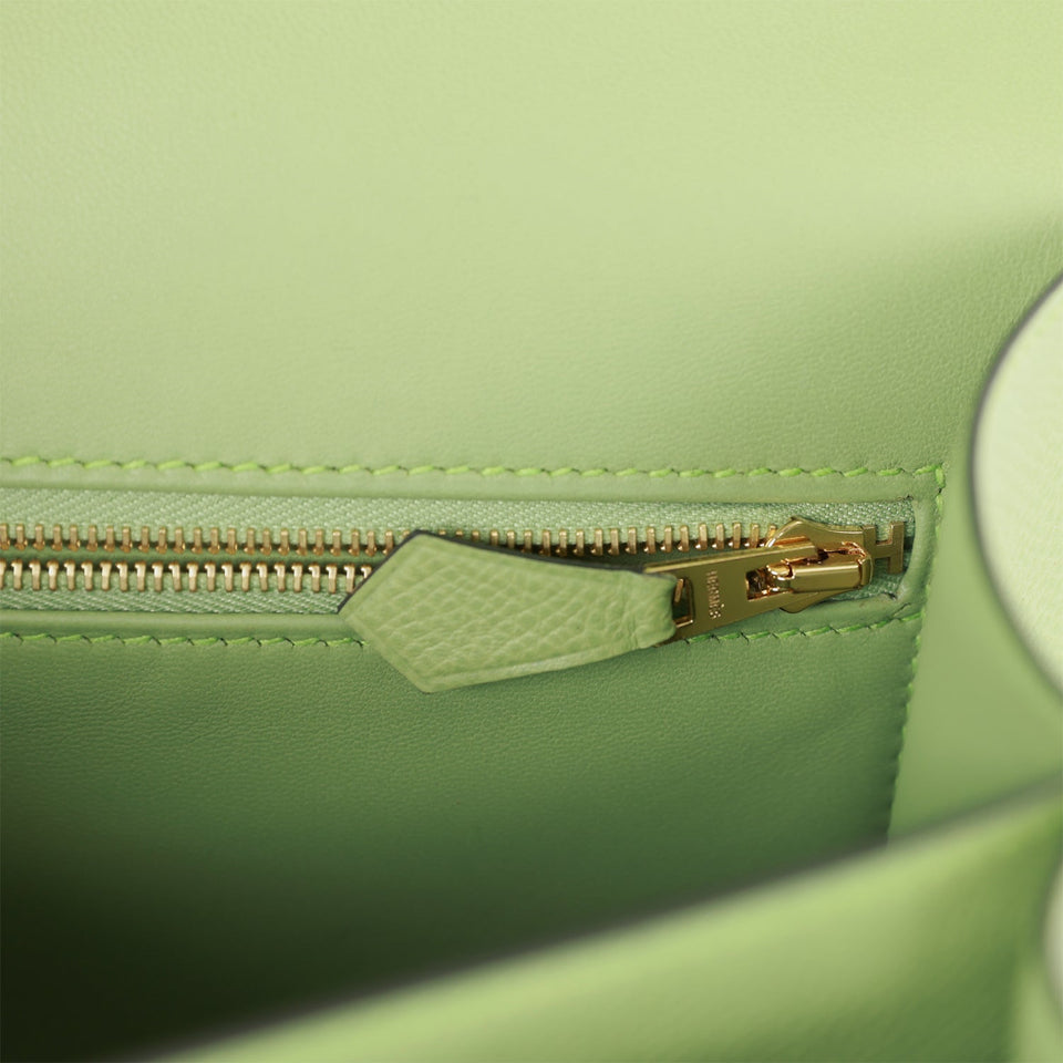 Hermes Constance 24 Vert Criquet Epsom Gold Hardware
