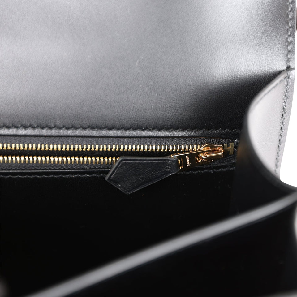Hermes Constance 24 Black Box Gold Hardware