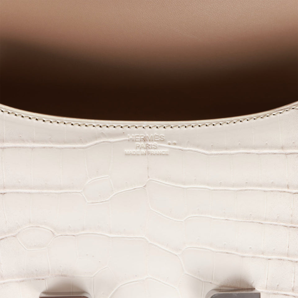 Hermes Constance 1-24 Himalaya Matte Niloticus Crocodile Palladium Hardware
