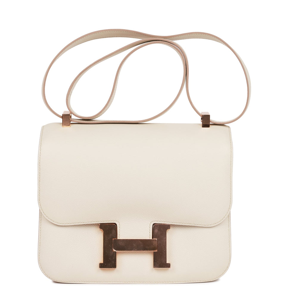 Hermes Constance 24 Gris Perle Evercolor Rose Gold Hardware