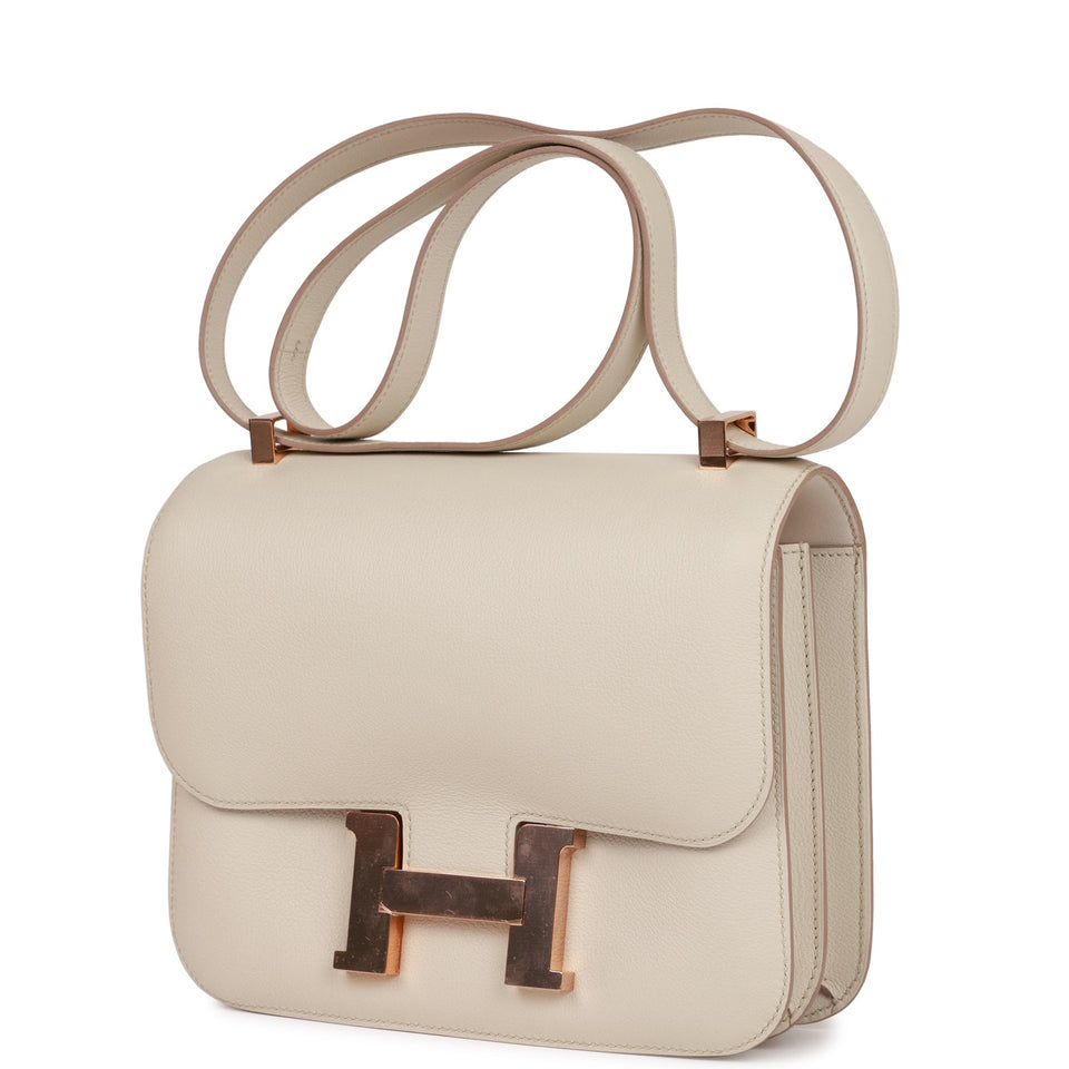 Hermes Constance 24 Gris Perle Evercolor Rose Gold Hardware