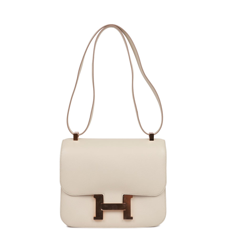 Hermes Constance 24 Gris Perle Evercolor Rose Gold Hardware