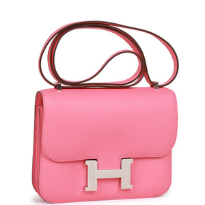 Hermes Constance 18 Rose Azalee Swift Palladium Hardware