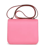 Hermes Constance 18 Rose Azalee Swift Palladium Hardware
