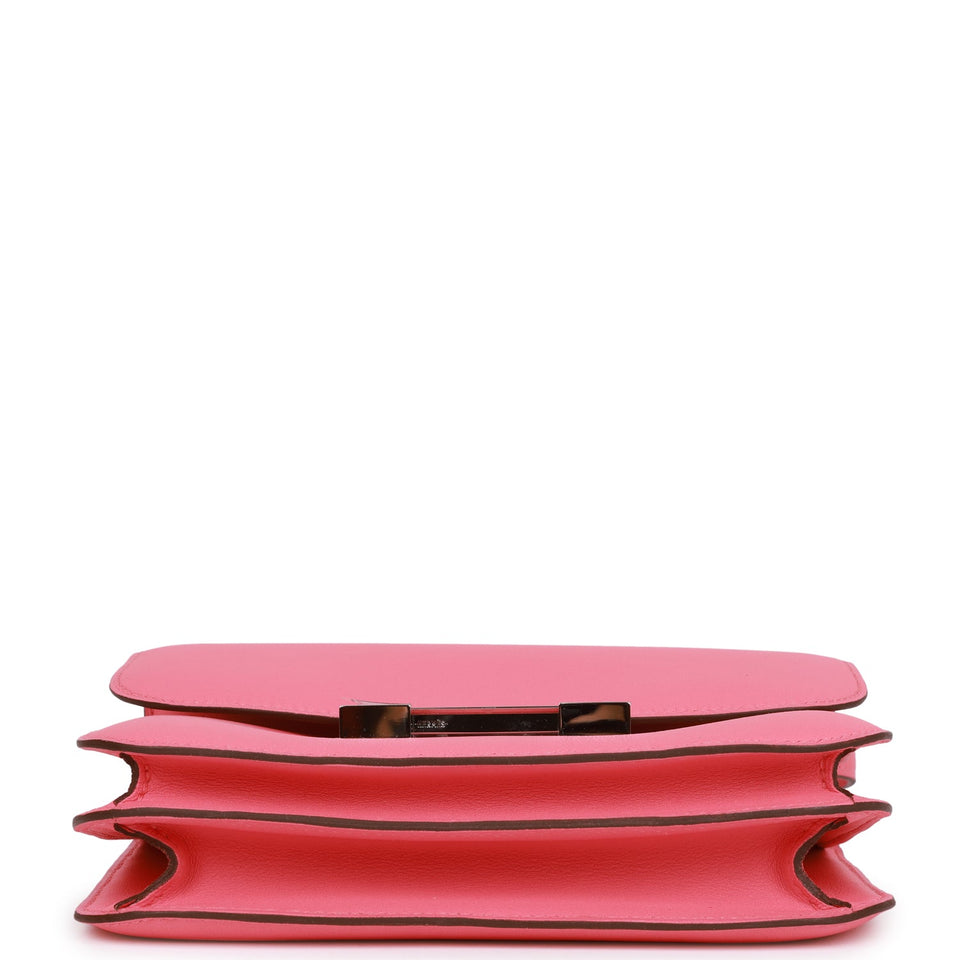 Hermes Constance 18 Rose Azalee Swift Palladium Hardware