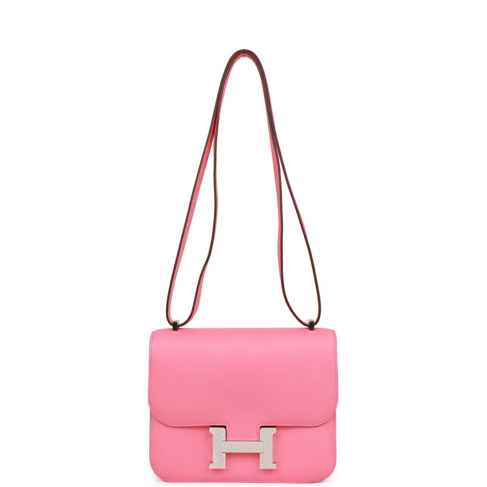 Hermes Constance 18 Rose Azalee Swift Palladium Hardware