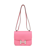 Hermes Constance 18 Rose Azalee Swift Palladium Hardware