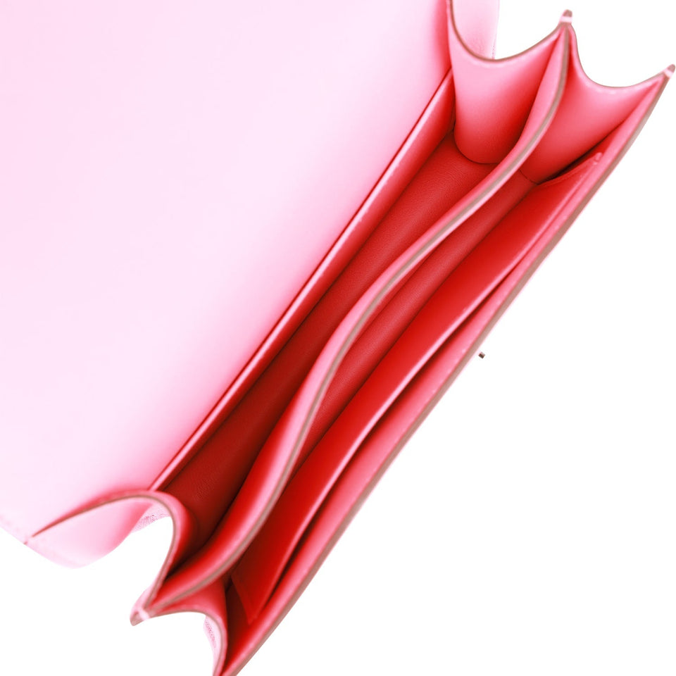 Hermes Constance 18 Rose Azalee Swift Palladium Hardware