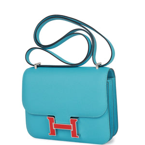 Hermes Constance 18 Bleu du Nord Epsom Palladium Hardware