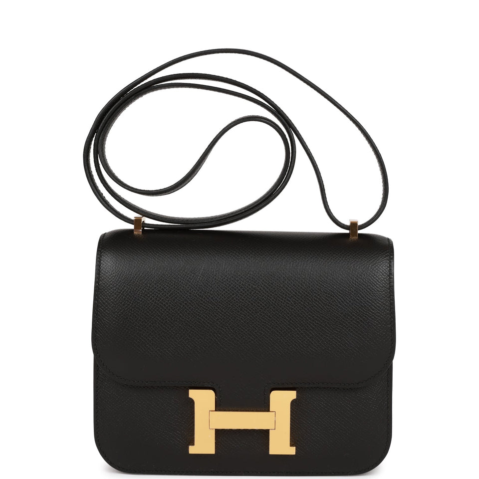 Hermes Constance 18 Black Epsom Gold Hardware