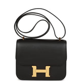 Hermes Constance 18 Black Epsom Gold Hardware