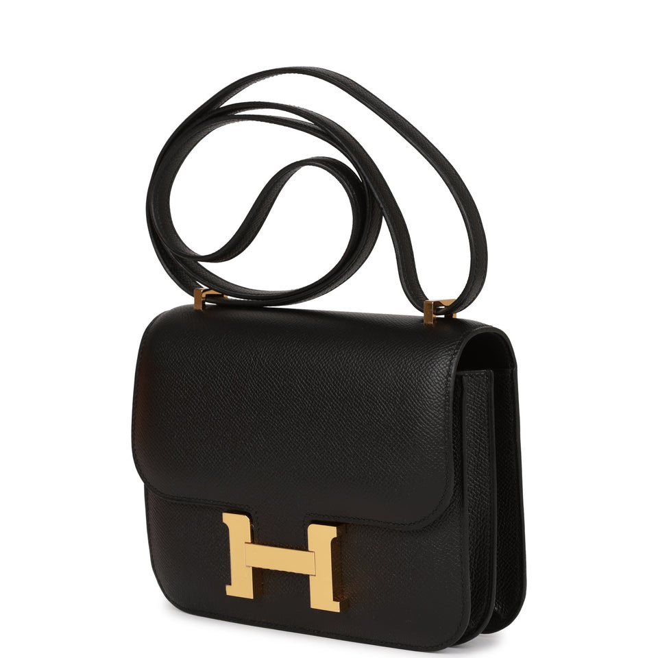 Hermes Constance 18 Black Epsom Gold Hardware