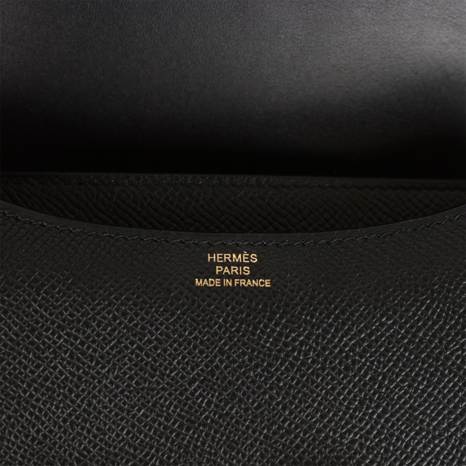 Hermes Constance 18 Black Epsom Gold Hardware