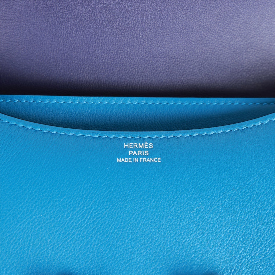 Hermes Constance 18 Mykonos Verso Evercolor Palladium Hardware