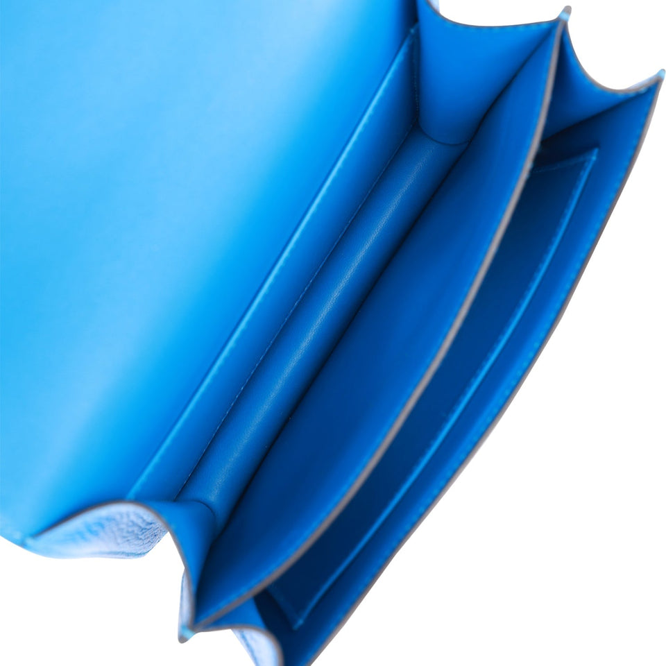 Hermes Constance 18 Bleu Hydra Chevre Gold Hardware