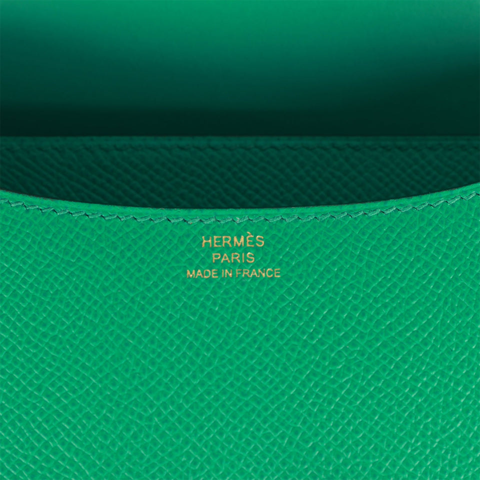 Hermes Constance 18 Vert Jade Epsom Gold Hardware
