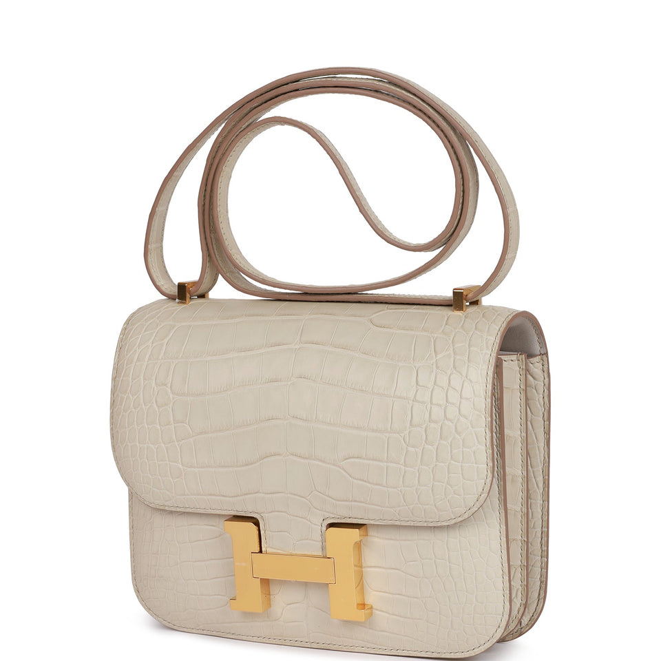 Hermes Constance 18 Beton Matte Alligator Gold Hardware