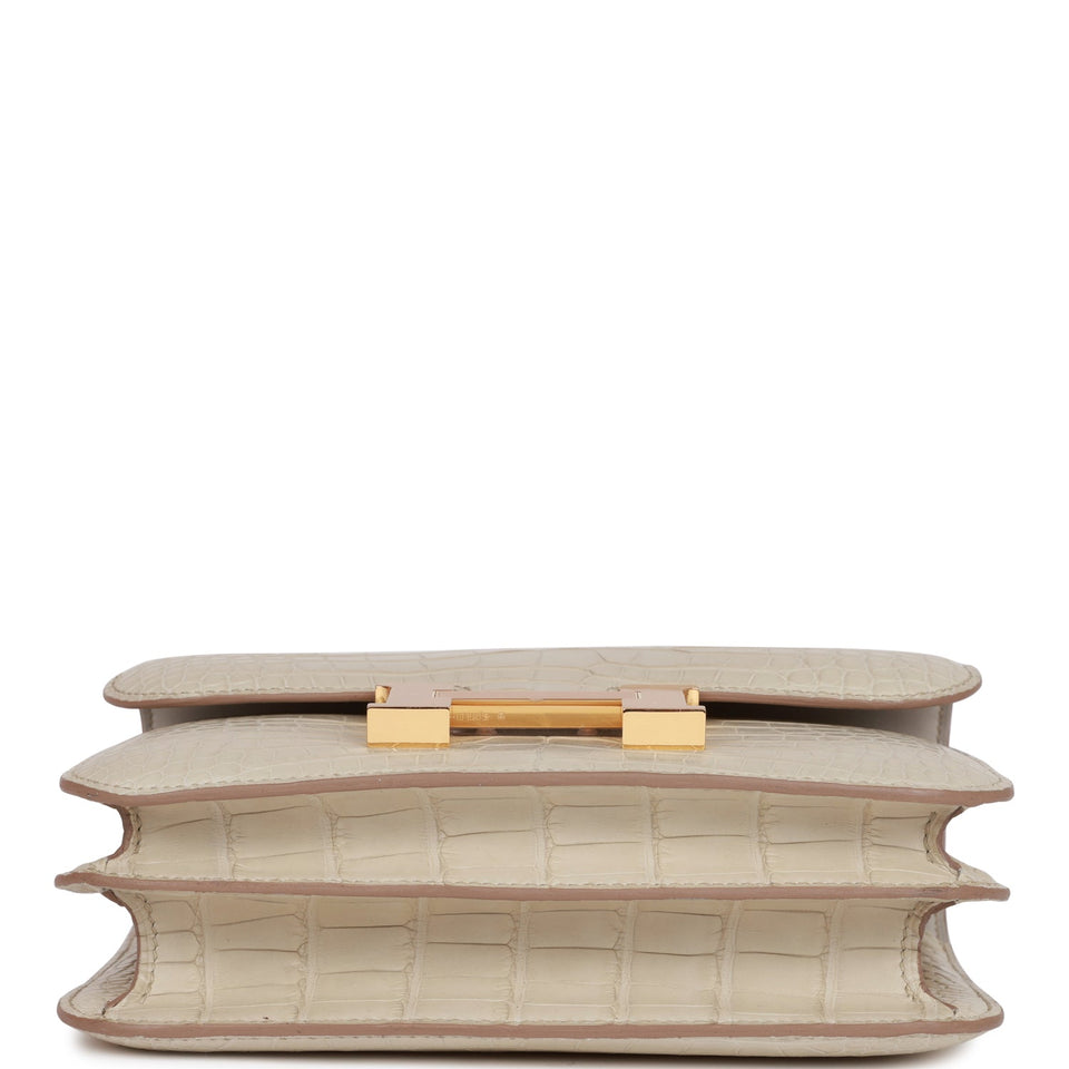 Hermes Constance 18 Beton Matte Alligator Gold Hardware