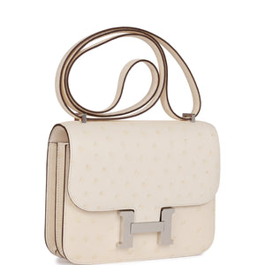 Hermes Constance 18 Nata Ostrich Palladium Hardware