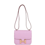 Hermes Constance 18 Mauve Sylvestre Chevre Rose Gold Hardware