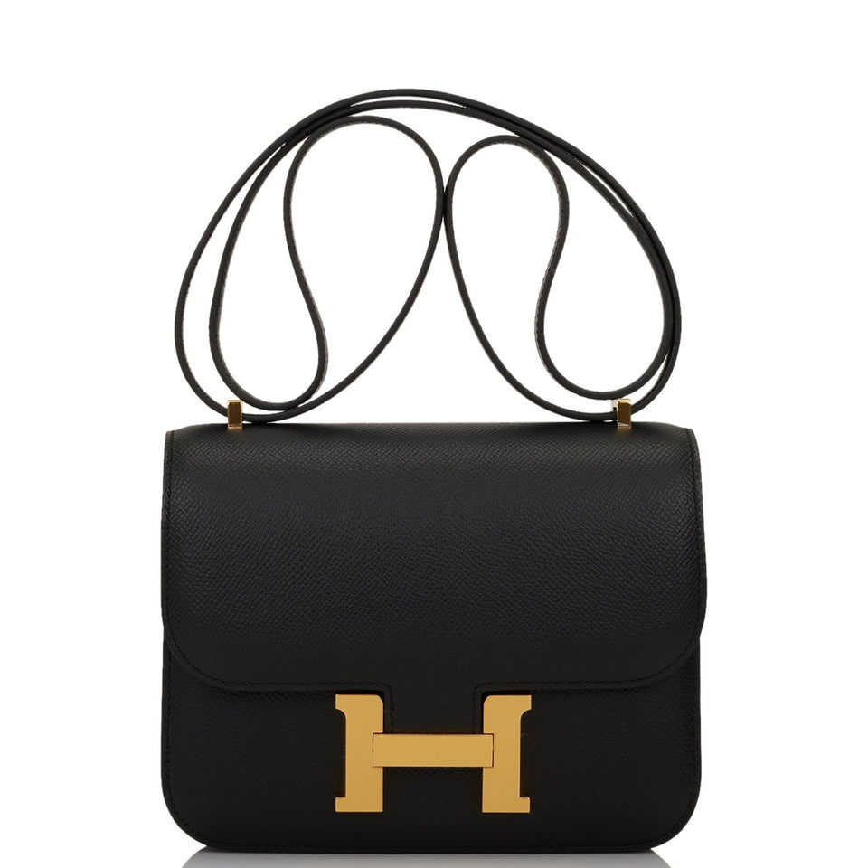 Hermes Constance 18 Black Epsom Gold Hardware