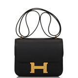 Hermes Constance 18 Black Epsom Gold Hardware